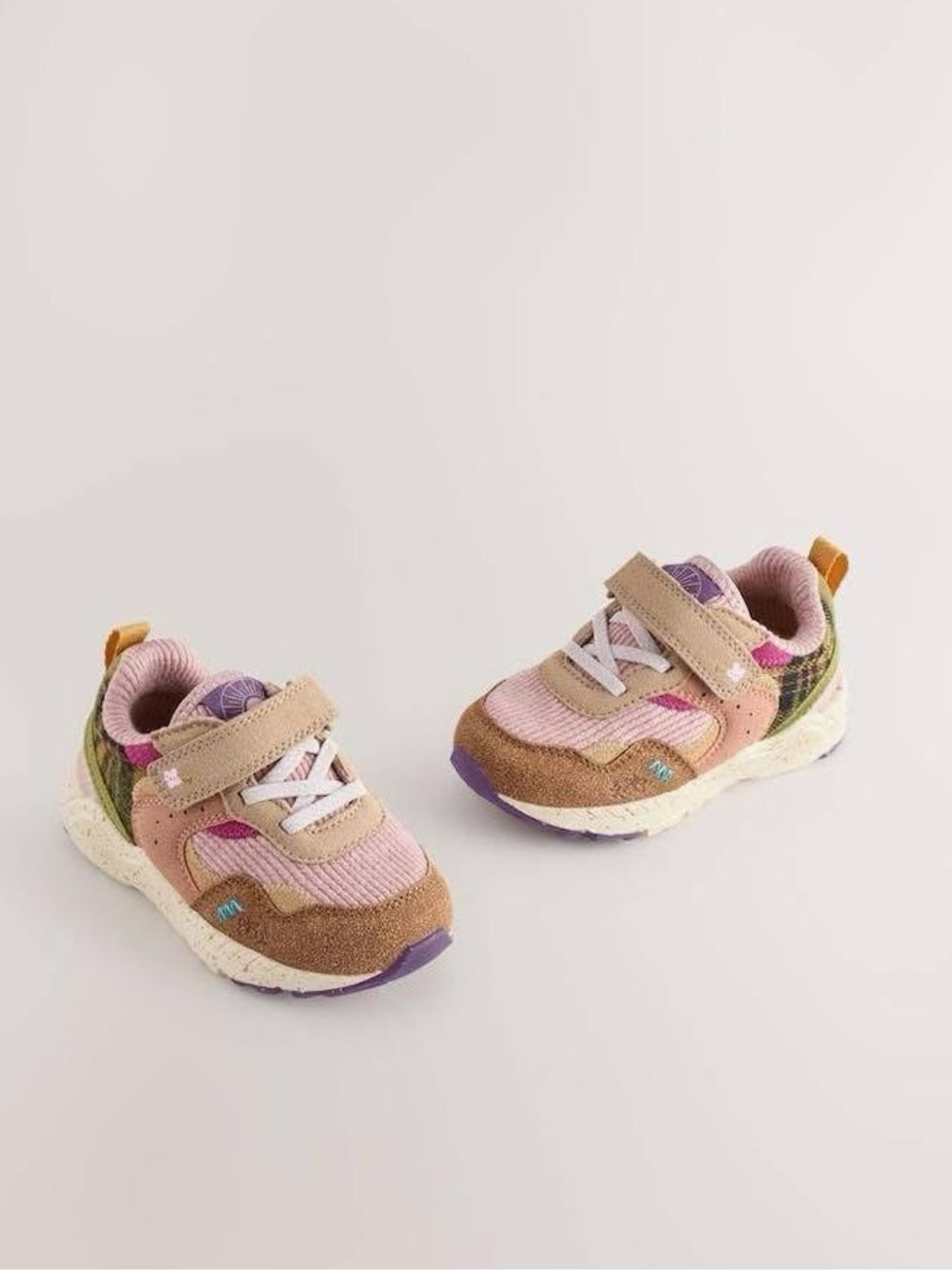 NEXT US Infant Pink Multi Elastic Lace Touch Fasten Trainers Sneakers